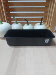 Emajliran pravokotni črni pekač Riess. Mere: 30x10cm