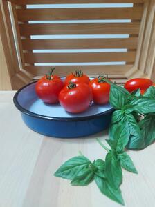 Emajliran okrogli pekač/tepsija. Premer 24cm, modre barve