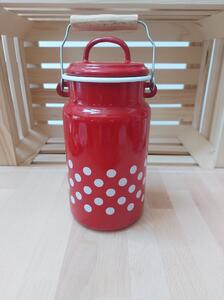 Kanglica za mleko rdeča s pikami 2l