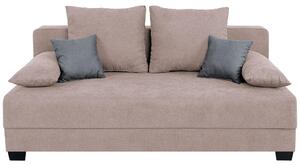 BOXSPRING ZOFA, roza tekstil, leseni material