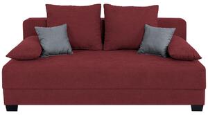 Sofa Mia mit Schlaffunktion, rdeča tekstil, leseni material