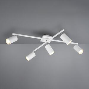 Trio Lighting Marley stropni reflektor mat belo 5-svetlobni, zatemnjen, Bela, Dnevna soba / jedilnica, Kovina, Sodobni