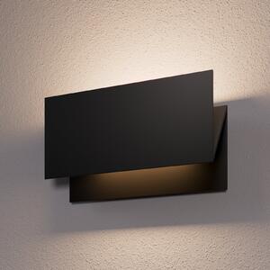 Lucande LED zunanje stensko svetilo Meja, črno, kovina, IP54, Črna, Kovina, Sodobni