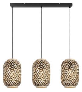 Modern Living Viseča Svetilka Zuro, Jeklo, Bambus, 3 X 15 W