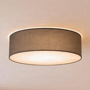 Milagro Lighting Stropna svetilka Marshall, siva, Ø 50 cm, kovina/ratan, zatemnjen, Siva, Dnevna soba / jedilnica, Les, Sodobni