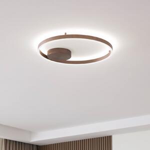 Lucande Smart LED stropna svetilka Moise, kava, CCT, Tuya, zatemnjen, Rjava / rjasta, Dnevna soba / jedilnica, Aluminij, Sodobni