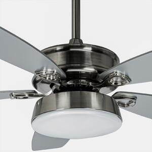 Lucande Stropni ventilator LED Kuvio, DC, tihi, Ø 120 cm, CCT, Siva, Dnevna soba / jedilnica, Kovina, Sodobni