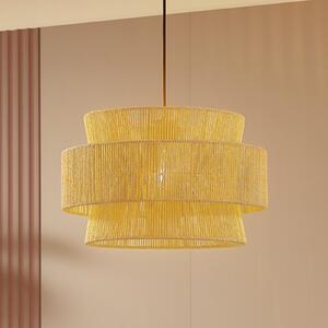 Lindby Obesna svetilka Anuva, naravna, papir, Ø 45 cm, zatemnjen, Bež, Dnevna soba / jedilnica, Papir / karton, Podeželska hiša / Rustikalna