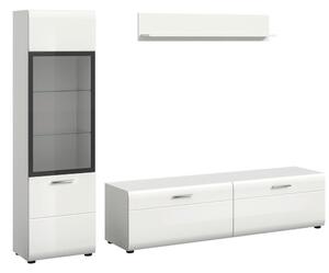 Livetastic Dnevni Regal Ice, Bela Visok Sijaj, 3-Delni