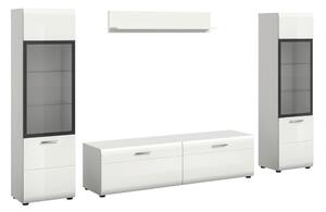 Livetastic Dnevni Regal Ice, Bela Visok Sijaj, 4-Delni