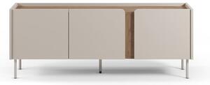 Kremno bela/naravna TV omarica v hrastovem dekorju 140x53x35 cm Lucile – Marckeric