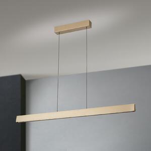 ORION LED viseča svetilka Tara, zlata barva, dolžina 120 cm, aluminij/jeklo, zatemnjen, Zlata / medeninasta, Dnevna soba / jedilnica, Kovina, Sodobni