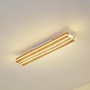 Lucande LED stropna svetilka Silja, les, 100 cm, 3000K, Les, Dnevna soba / jedilnica, Les, Sodobni