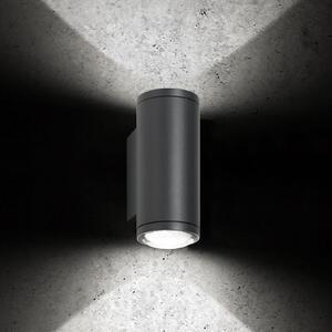 LCD Zunanja stenska svetilka LED 5156, 2 x 9 W, navzgor & navzdol, grafit, aluminij, zatemnjen, Črna, Aluminij, Sodobni