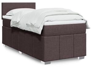 VidaXL Box spring postelja z vzmetnico temno rjava 80x200 cm blago