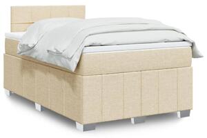 VidaXL Box spring postelja z vzmetnico krem 120x190 cm blago