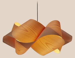 LZF LAMPS Obesek Swirl, naravna bukev, Ø 75 cm, zatemnjen, Les, Dnevna soba / jedilnica, Les, Dizajn