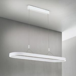 ORION Carrara LED viseča svetilka, bela, nastavljiva po višini, CCT, zatemnjen, Bela, Dnevna soba / jedilnica, Aluminij, Sodobni