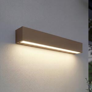 Lucande LED zunanja stenska svetilka Lengo, 50 cm, rjava, svetloba navzdol,, Rjava / rjasta, Aluminij, Sodobni