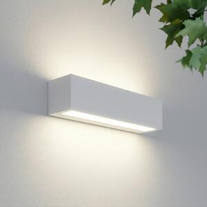 Lucande Zunanja LED-stenna svetilka Lengo, 25 cm, bela, svetloba, Bela, Aluminij, Sodobni