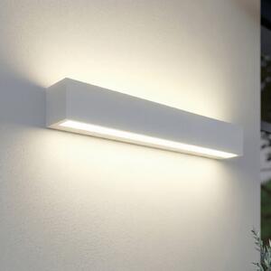 Lucande Zunanja LED-stenna svetilka Lengo, 50 cm, bela, svetloba, Bela, Aluminij, Sodobni