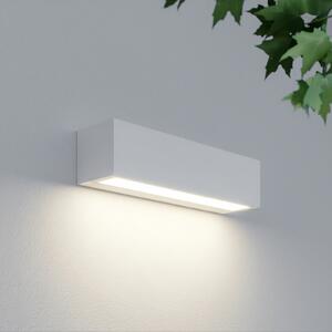 Lucande LED-stenna svetilka za zunanjo uporabo Lengo, 25 cm, bela, svetloba, Bela, Aluminij, Sodobni