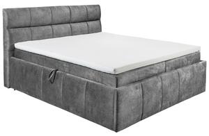 POSTELJA Z VZMETNICO 180 cm x 200 cm , tekstil siva