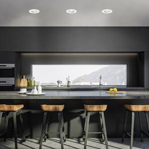 Briloner LED vgradni reflektor 7602 3 IP65 3.000 K bela, zatemnjen, Bela, Kopalnica, Plastika, Vgradne svetilke okrogle