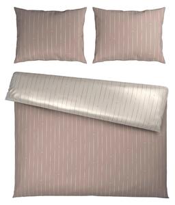 OBOJESTRANSKA POSTELJNINA STRIPES DK 200/200 cm saten bež