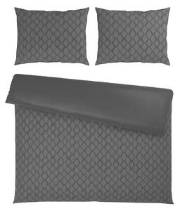 OBOJESTRANSKA POSTELJNINA STRIPES DK 200/200 cm saten antracit