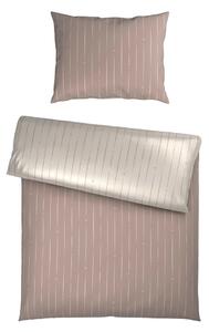 OBOJESTRANSKA POSTELJNINA STRIPES DK 140/200 cm saten bež