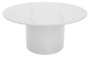 KONDELA Klubska mizica, beli marmor/MDF, premer 80 cm, MAHIR TYP 1