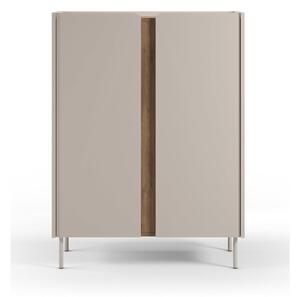 Kremno bela/naravna omarica v hrastovem dekorju 90x120x40 cm Lucile – Marckeric