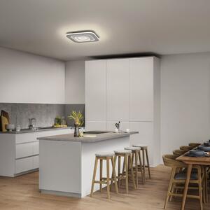 OSRAM LED-stropna svetilka ORBIS SPIRAL SQUARE, 36 x cm, siva, zatemnjen, Siva, Dnevna soba / jedilnica, Kovina, Sodobni