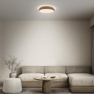 OSRAM LED-stropna svetilka ORBIS MARIANO, les/bela, Ø 51 cm, z možnostjo, zatemnjen, Les, Dnevna soba / jedilnica, Kovina, Sodobni