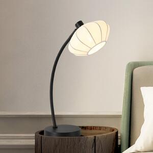 Searchlight Namizna svetilka Radiant, črno-bela, višina 48 cm, kovina/tkanina, Črna, Dnevna soba / jedilnica, Kovina