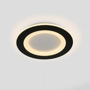 Searchlight LED-stropna svetilka Ringo, premer 25 cm, črno-bela, železo/akril, CCT, zatemnjen, Črna, Dnevna soba / jedilnica, Kovina, Sodobni