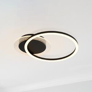 Searchlight LED-stropna svetilka Contour, črna mat, dolžina 40 cm, železo/akril, zatemnjen, Črna, Dnevna soba / jedilnica, Kovina, Sodobni