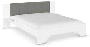 POSTELJNA GARNITURA 160 cm x 200 cm , tekstil, leseni material bela, temno siva