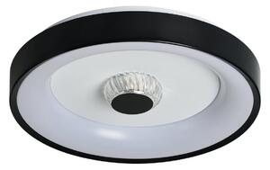 Searchlight LED-stropna svetilka Polka, črno-bela, Ø 38 cm, železo/akril, zatemnjen, Črna, Dnevna soba / jedilnica, Kovina, Sodobni