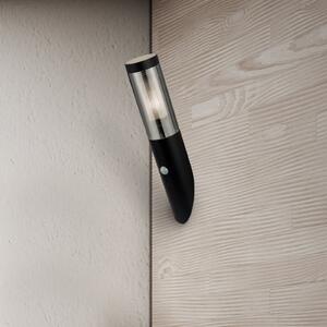 Searchlight Zunanja stenska svetilka Batton, višina 40 cm, črna/dimno siva, senzor, Črna, Aluminij, Sodobni