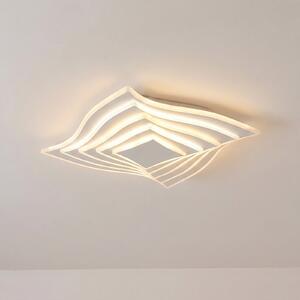 Lindby LED stropna svetilka Rebeka, 47x47cm, CCT, daljinski upravljalnik, zatemnjen, Bela, Dnevna soba / jedilnica, Kovina, Sodobni