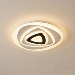 Lindby LED stropna svetilka Rebeka, Ø 70 cm, CCT, daljinski upravljalnik, zatemnjen, Bela, Dnevna soba / jedilnica, Plastika, Sodobni