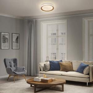 OSRAM LED-stropna svetilka ORBIS GLORIE, bela/les, Ø 40 cm, clickdim, zatemnjen, Bela, Dnevna soba / jedilnica, Kovina, Sodobni