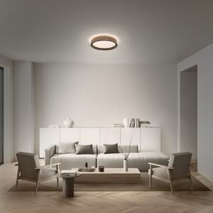 OSRAM LED-stropna svetilka ORBIS MARIANO les/črna Ø 41 cm z možnostjo zatemnitve, zatemnjen, Les, Dnevna soba / jedilnica, Kovina, Sodobni