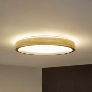 OSRAM LED-stropna svetilka ORBIS MARIANO les/črna Ø 51 cm z možnostjo zatemnitve, zatemnjen, Les, Dnevna soba / jedilnica, Kovina, Sodobni