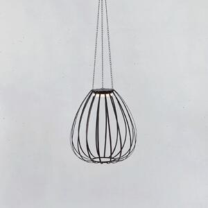 Markslöjd LED-solarna viseča svetilka Ovia, Ø 42 cm, črna, IP44, dim., zatemnjen, Črna, Kovina, Skandinavski
