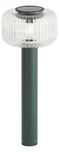 Moderna zunanja talna svetilka zelena z rebrastim steklom, vklj. LED solarna IP65 - Ribble Mushroom