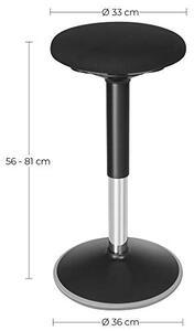 Pisarna stol, ergonomičen stol, nastavljiv od 56 do 81 cm višine, črn