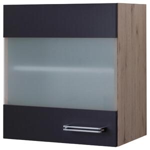FlexWell Kuhinjska Zgornja Omarica Milano, Antracit, Hrast, Š. 50